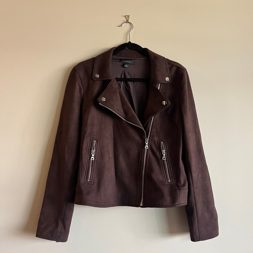 Ann Taylor Dark Brown Leather Jacket
